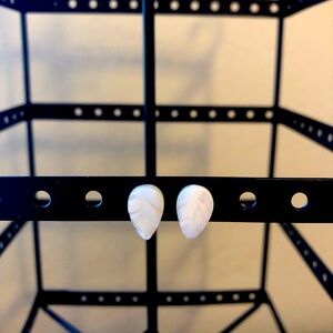 Mother of Pearl Leaf Shaped Post Earrings